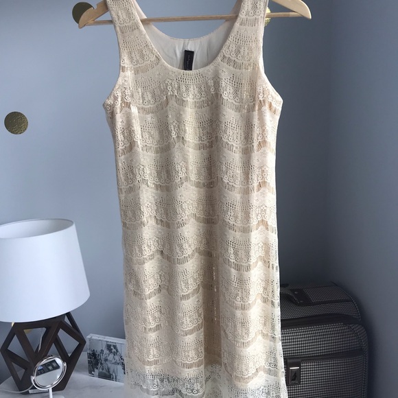 Lace & Gold Sequin Dress - Picture 3 of 6